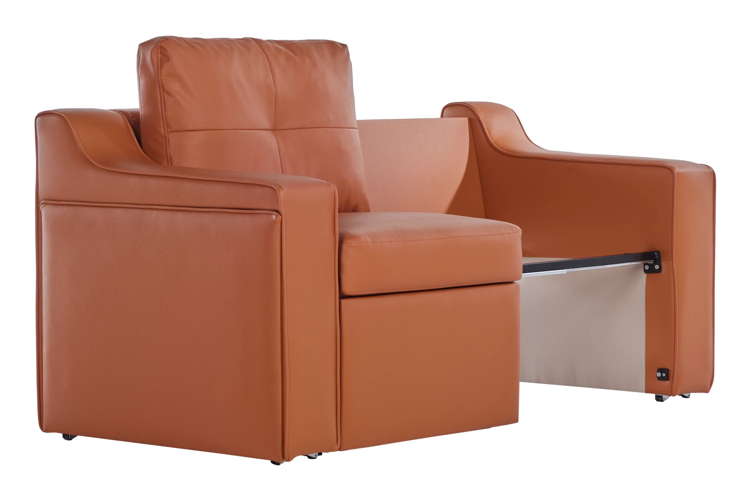 The Expandy caught in mid-armchair-to-loveseat transformation