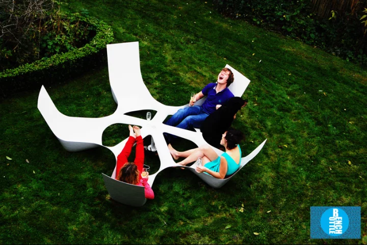 Designer Maarten Pauwelyn has created the Bottlebench outdoor seating set that looks like it would be perfect for long lazy days in the garden