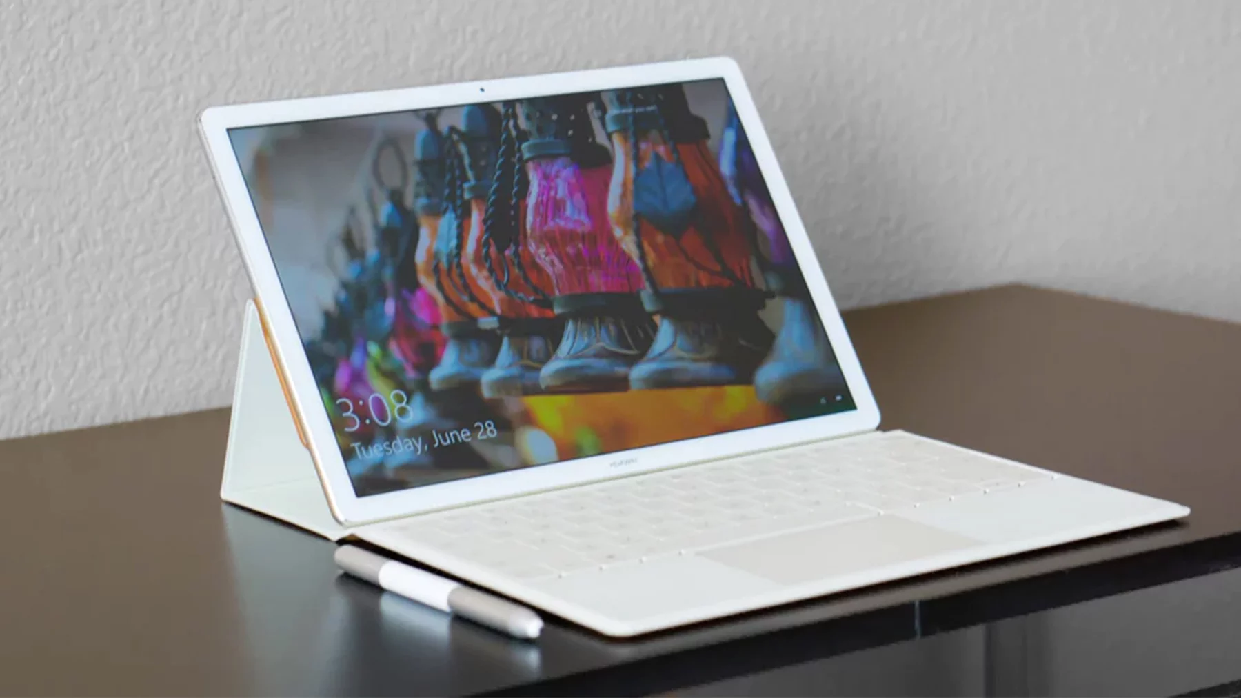 Huawei Matebook with keyboard and pen accessories