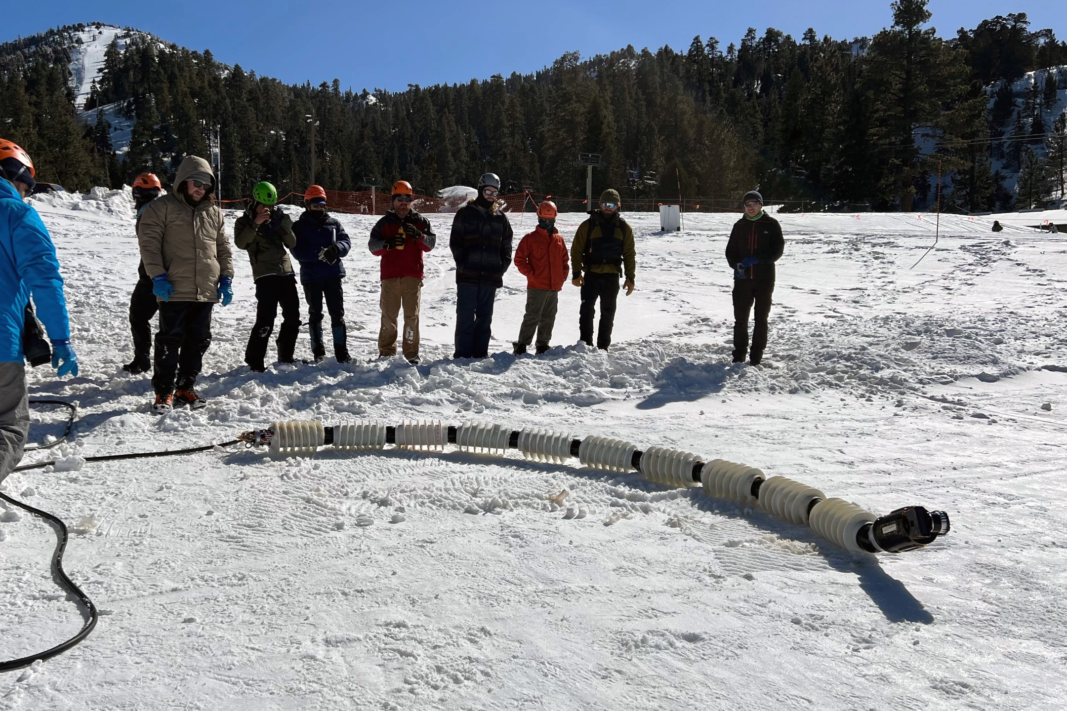 Members of the JPL team test EELS at a Southern California 'robot playground'