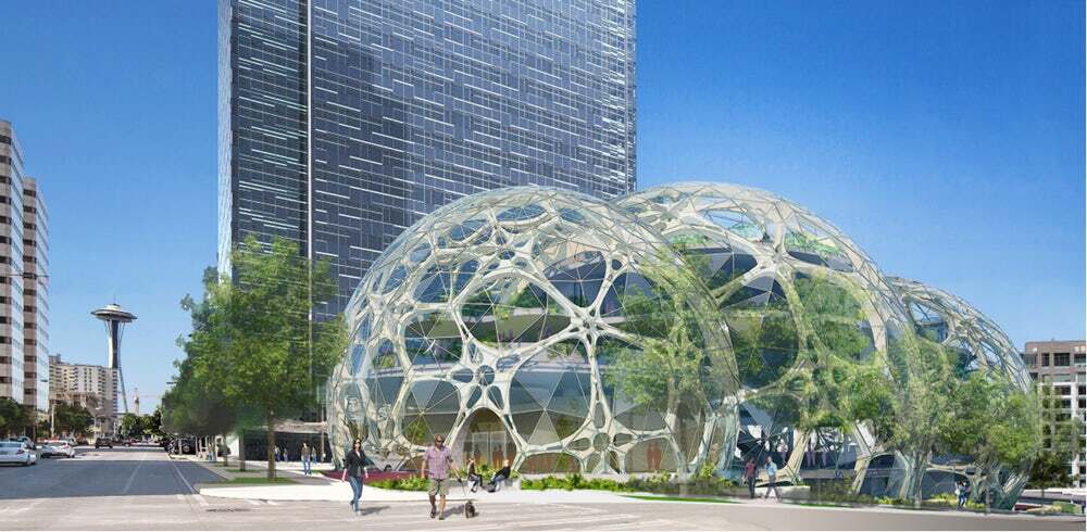 The Spheres include a wide variety of plants