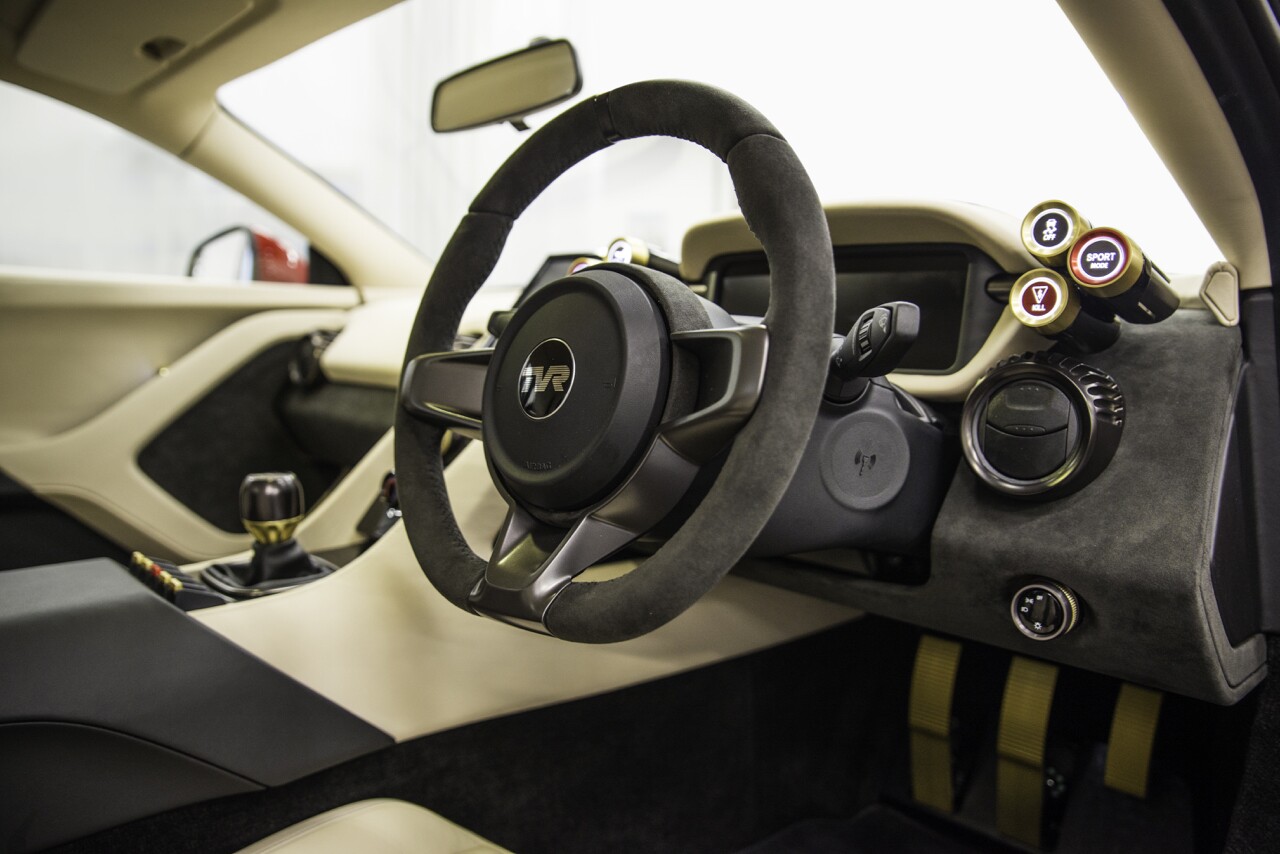 The cockpit of the TVR Griffith