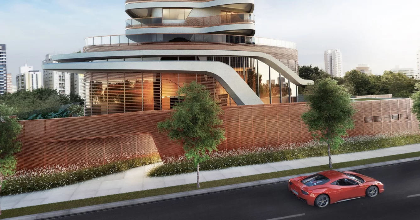 Exterior rendering of Pininfarina's recently completed Cyrela apartment tower in Brazil