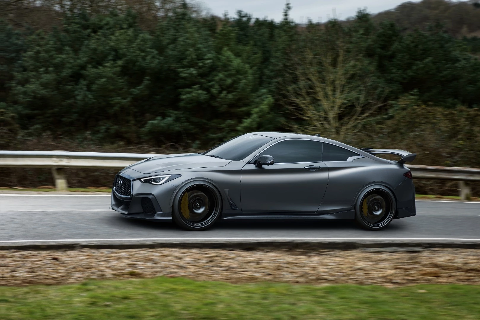 The Q60 has been turned into a wild, winged racer for the road in the Infiniti Project Black S