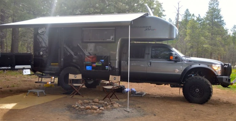 One of the most interesting aspects of the XT-LVS is the available tailgating package with slide-out TV (Photo: C.C. Weiss/Gizmag)