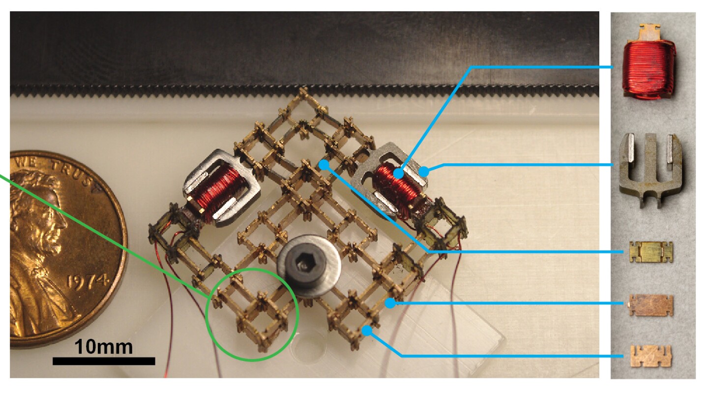 A single-layer walking motor, is made using the assembler with only five part designs