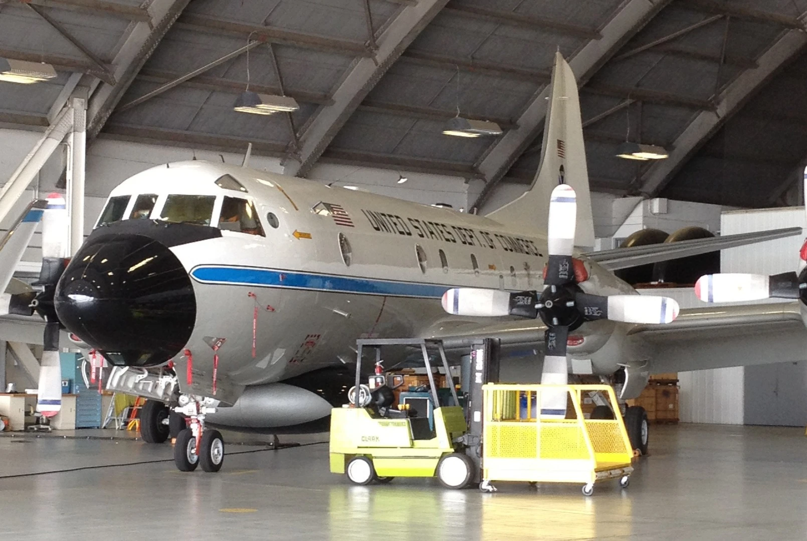 NOAA's Hurricane Hunter WP-3D Orion, which carried the ADELE mark II instrument into the eye of Hurricane Patricia