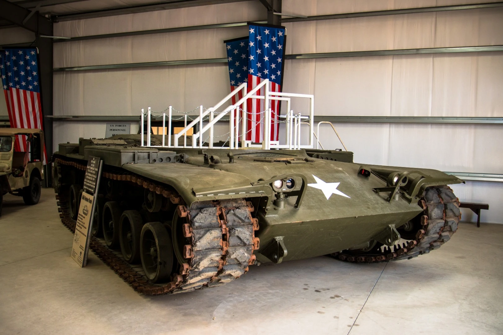 Inside the hangar at the Patton Tank Museum, they have an M60A3 tank with the turret removed so you can climb in and check it out