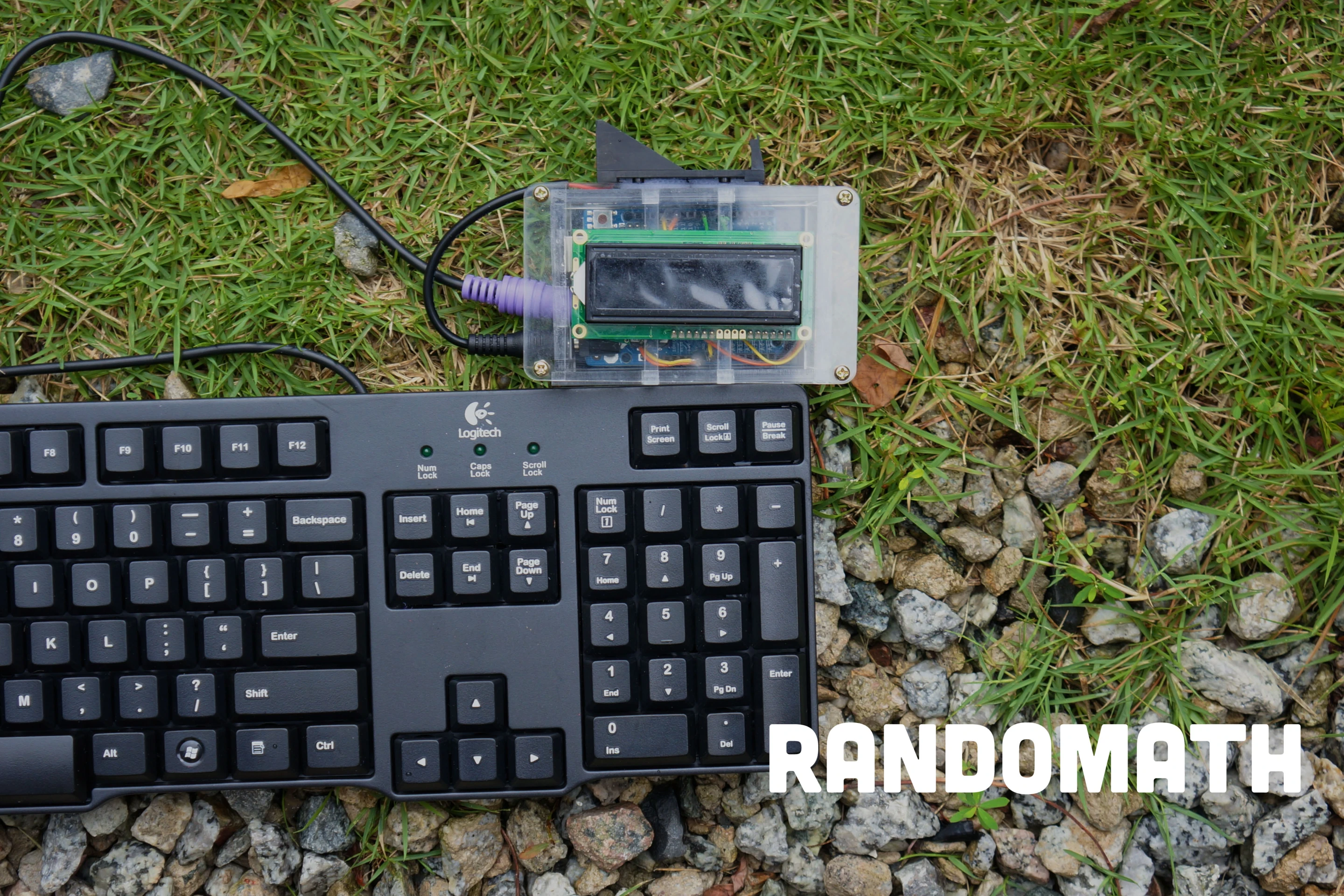 RandoMath sports an LED screen that flashes mathematical puzzles which are answered using the keyboard