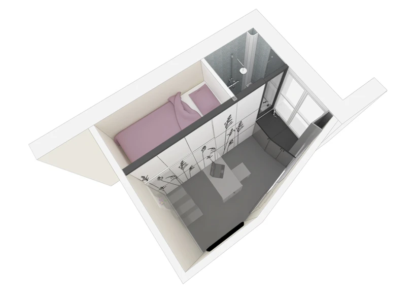 A plan of the redeveloped maid's room