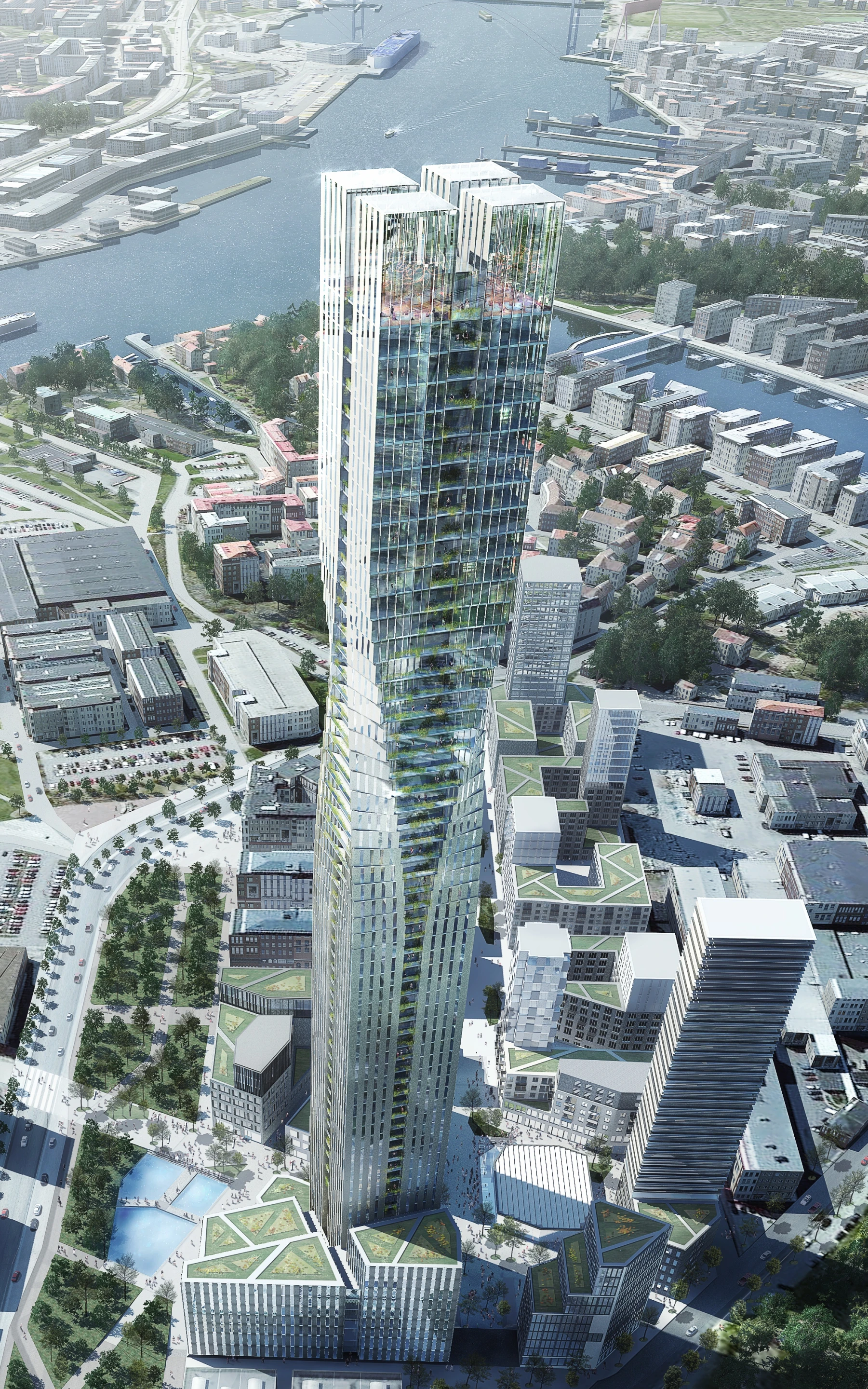The proposal also involves a plan to re-invigorate the general area surrounding the skyscraper (Image: Serneke)