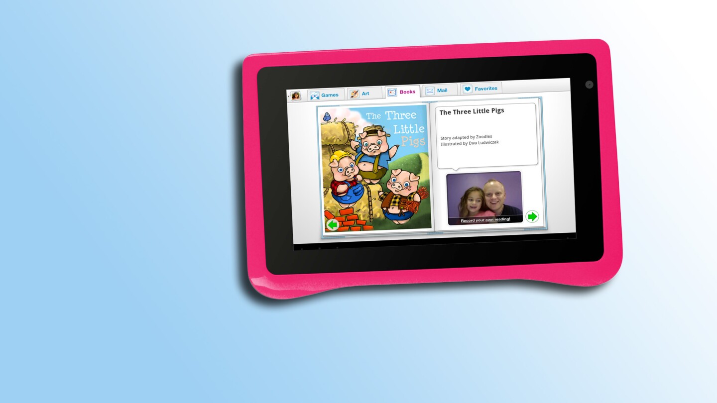 The Zoodles interface is designed for kids' simplicity and parents' peace of mind