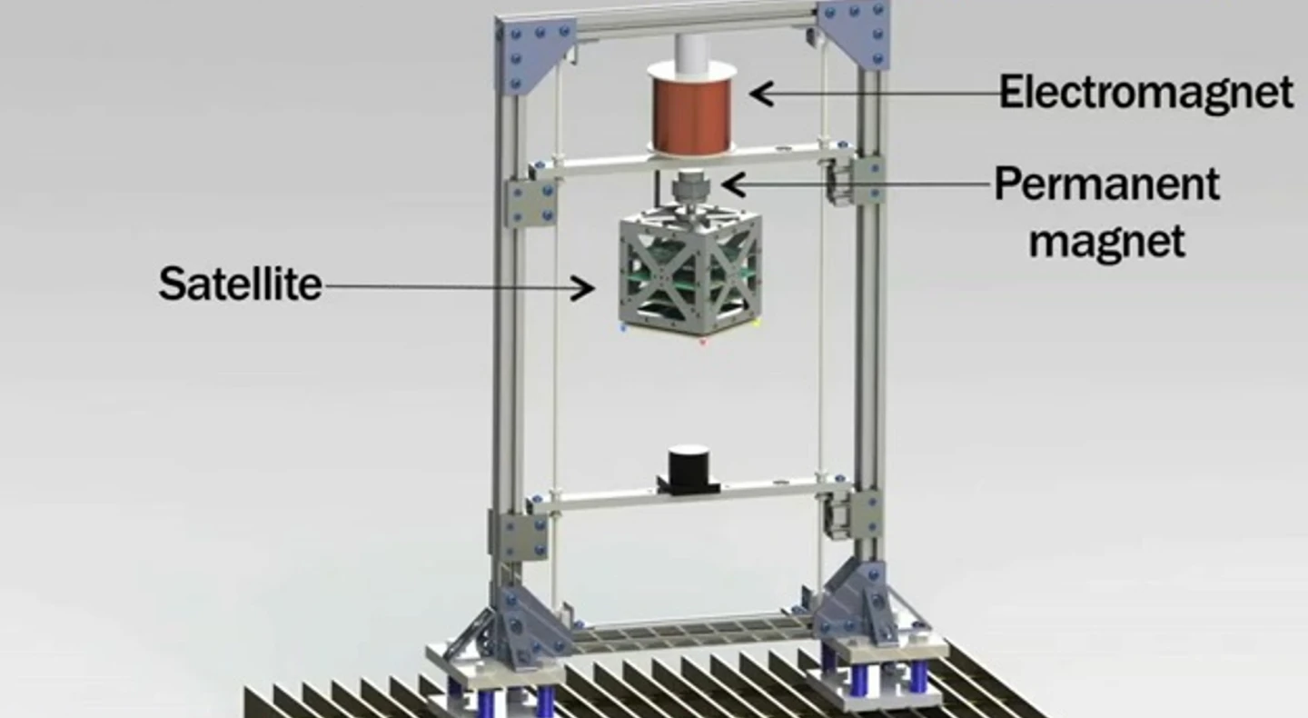 The test rig simulating microgravity for testing microthrusters (Photo: MIT)