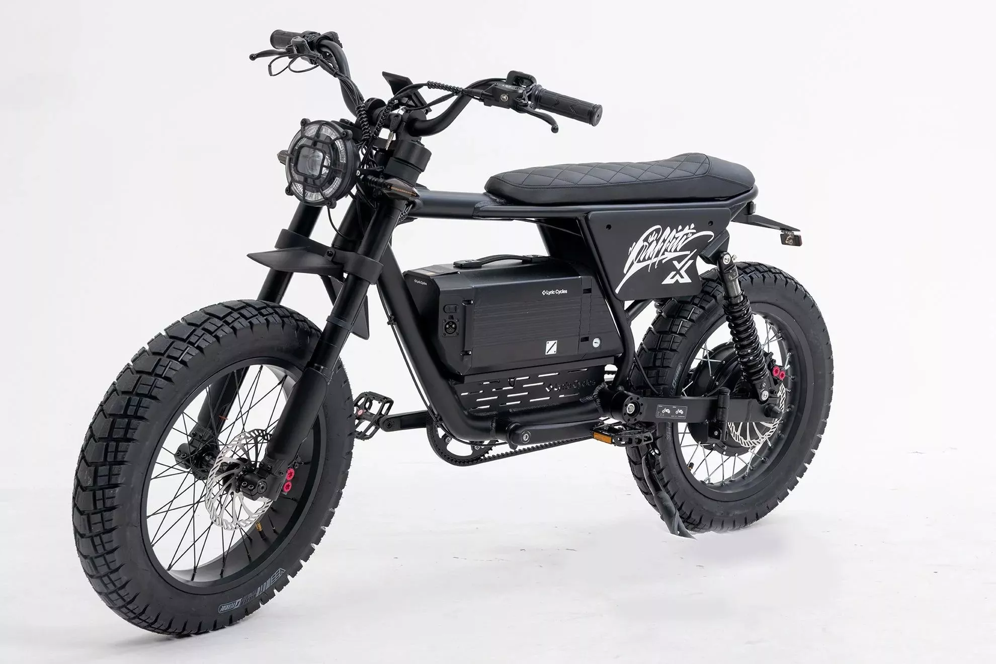 The Graffiti X rolls with a monstrous hub motor that can be tamed for the bike path, and a 2,100-Wh battery for up to 70 miles on the street or 40 miles in the rough