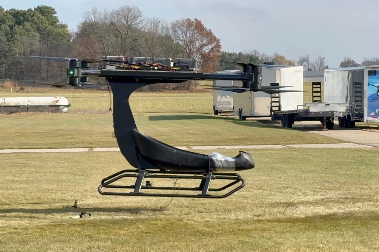 A prototype performs a test flight