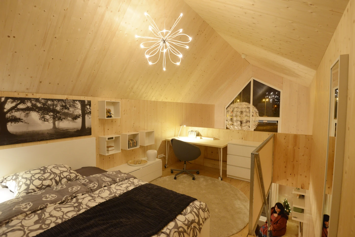 The two-story home is designed by Dutch architects MoodBuilders and is built primarily from wood