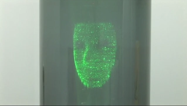 A laser-generated face in True 3D(Image: DigInfo)