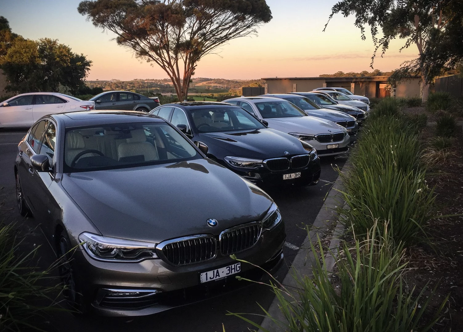 Dawn in the Barossa valley: preparing to test new 5 Series