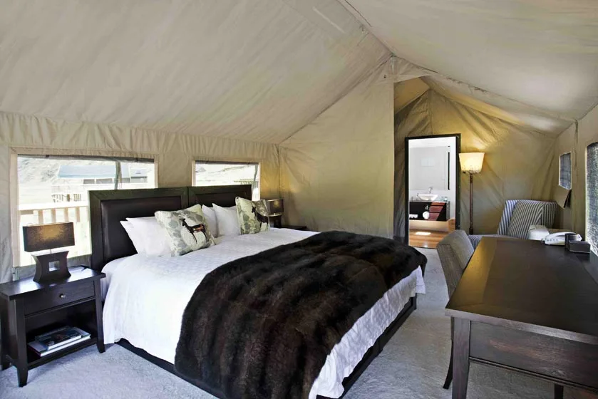 Canvas suites complete with full en-suites and enough hot water for endless showers