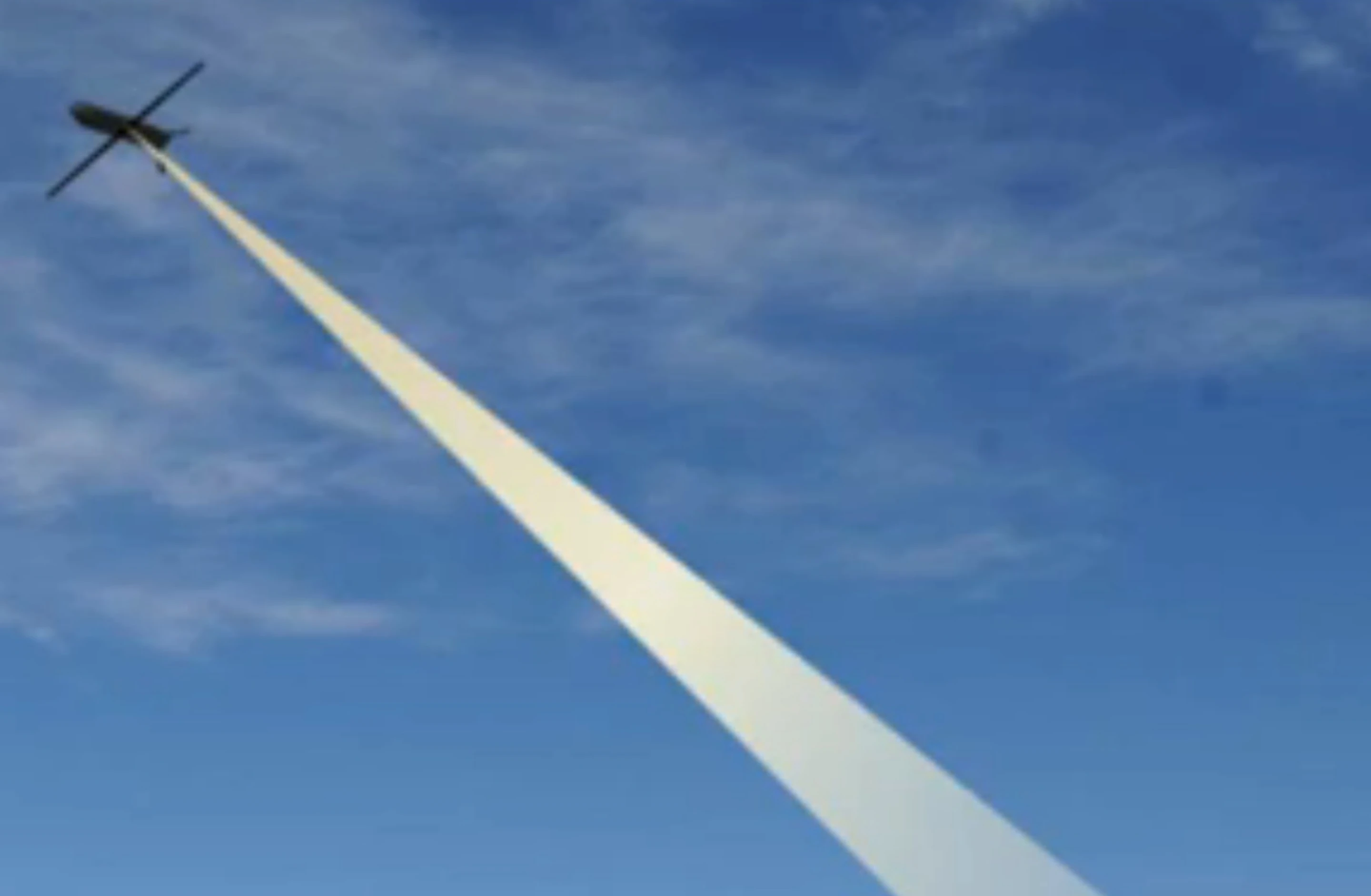 Artist's impression of the CHAMP missile showing the narrow microwave beam