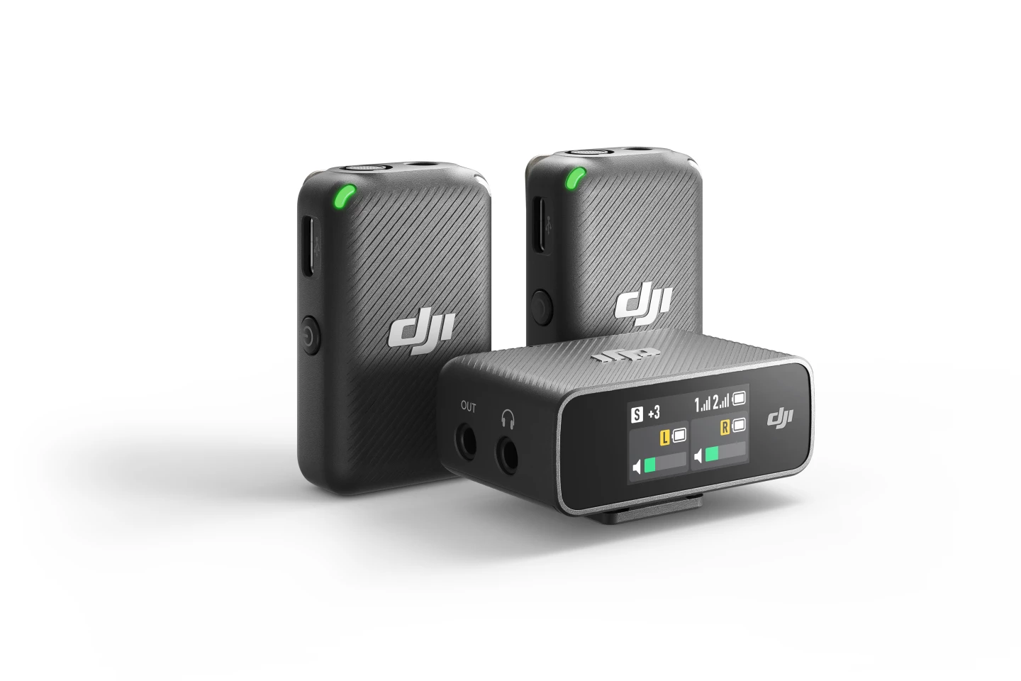 The DJI Mic system can record 24-bit/48-kHz audio in WAV format, and supports variable gain control and input/output sensitivity adjustment from -12 dB to +12 dB
