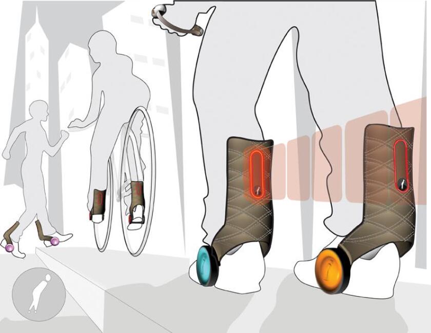 LED lighting on the rear of the unit helps make the wearer visible to other traffic and can act as a brake light