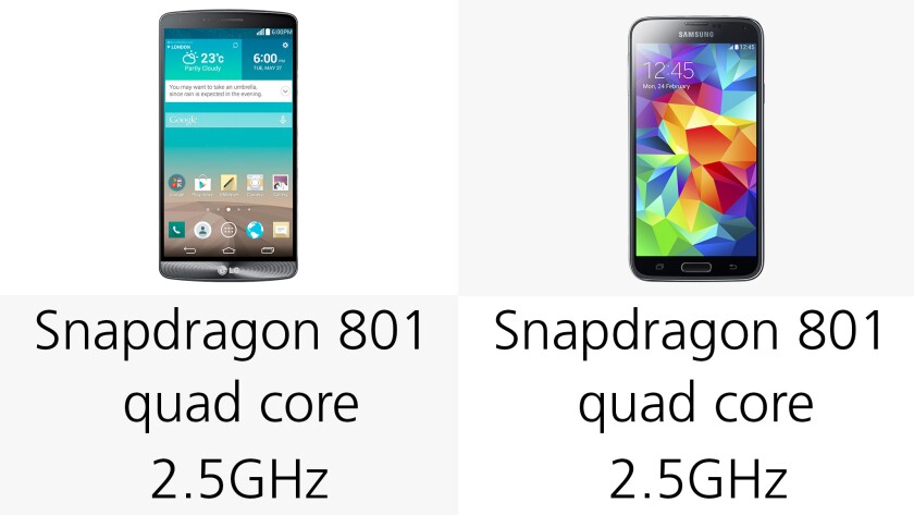 Both phones run Qualcomm's zippy Snapdragon 801 CPU