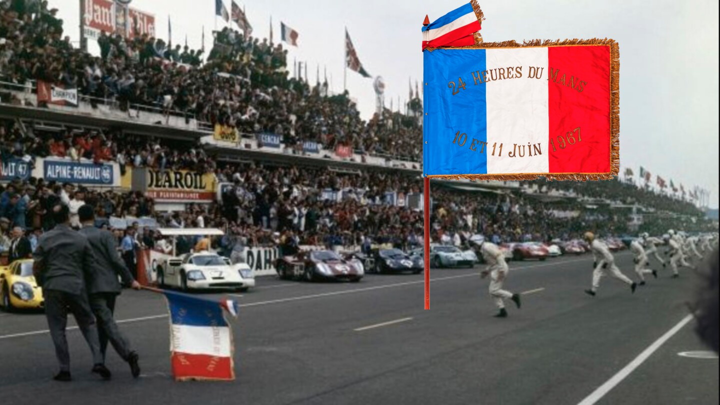 You’d expect the most expensive French national flag ever sold at auction to be sold in France but … someone paid $36,580 for the flag used to start the 1967 24 Hours of Le Mans
