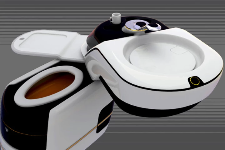 The Home Core all-in-one toilet - toilet bowl, basin, mirror and a vanity table