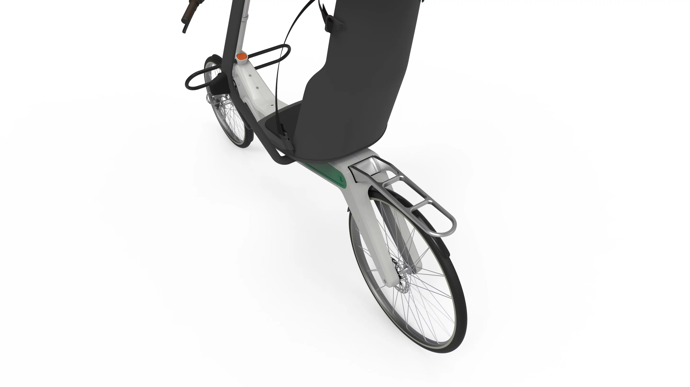 In tests on prototypes, the Babel Bike's cage reportedly allowed it to be pushed away when hit by heavy transport trucks