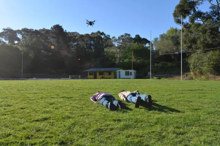 For the study, a quadcopter-mounted GoPro Hero camera was used to image live volunteers along with a mannequin