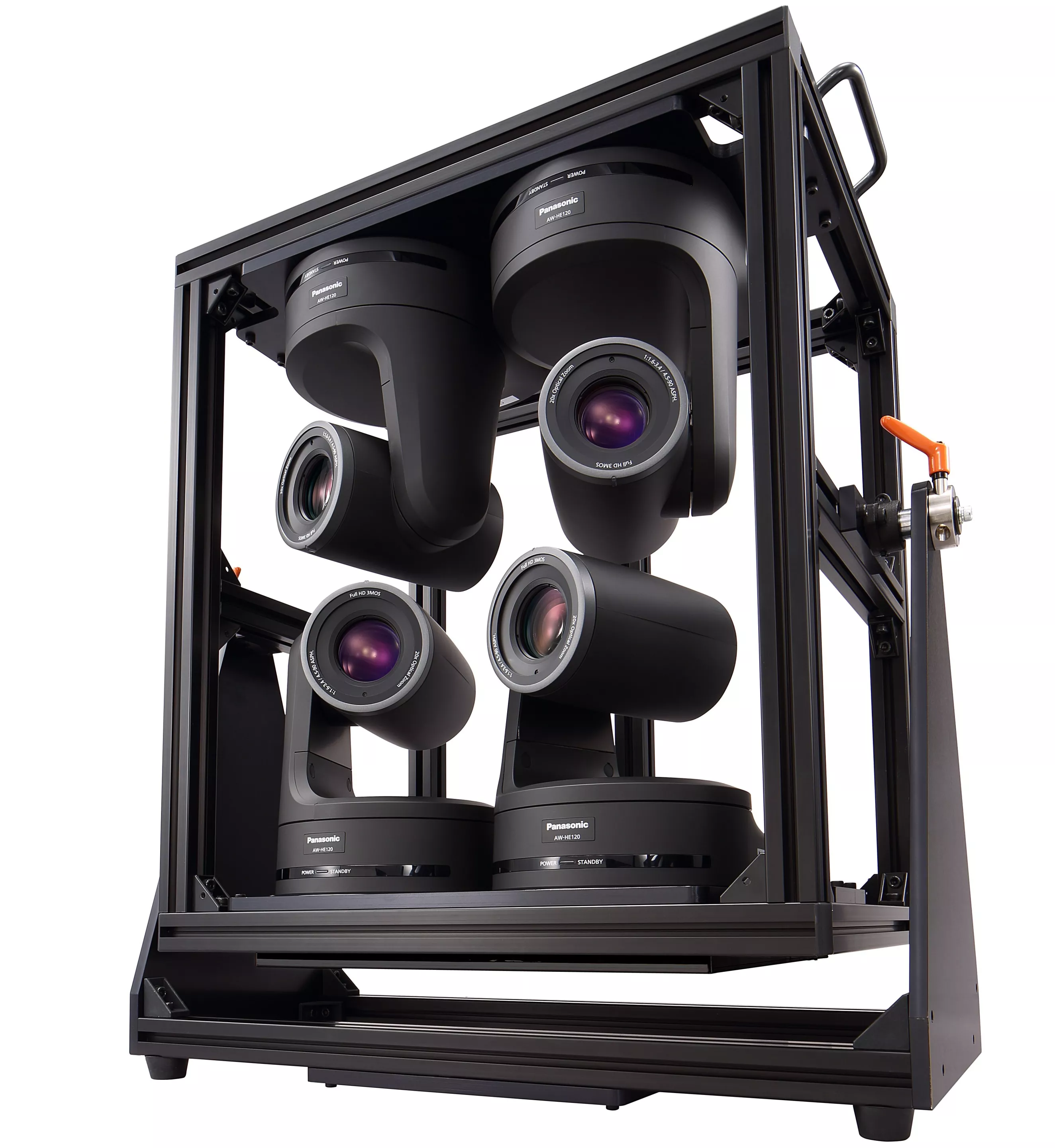 The system incorporates four of Panasonic’s AW-HE120 16:9 cameras