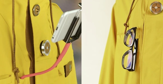 This phone holder (not included) secures to the sunglass hanger and keeps your phone front and center