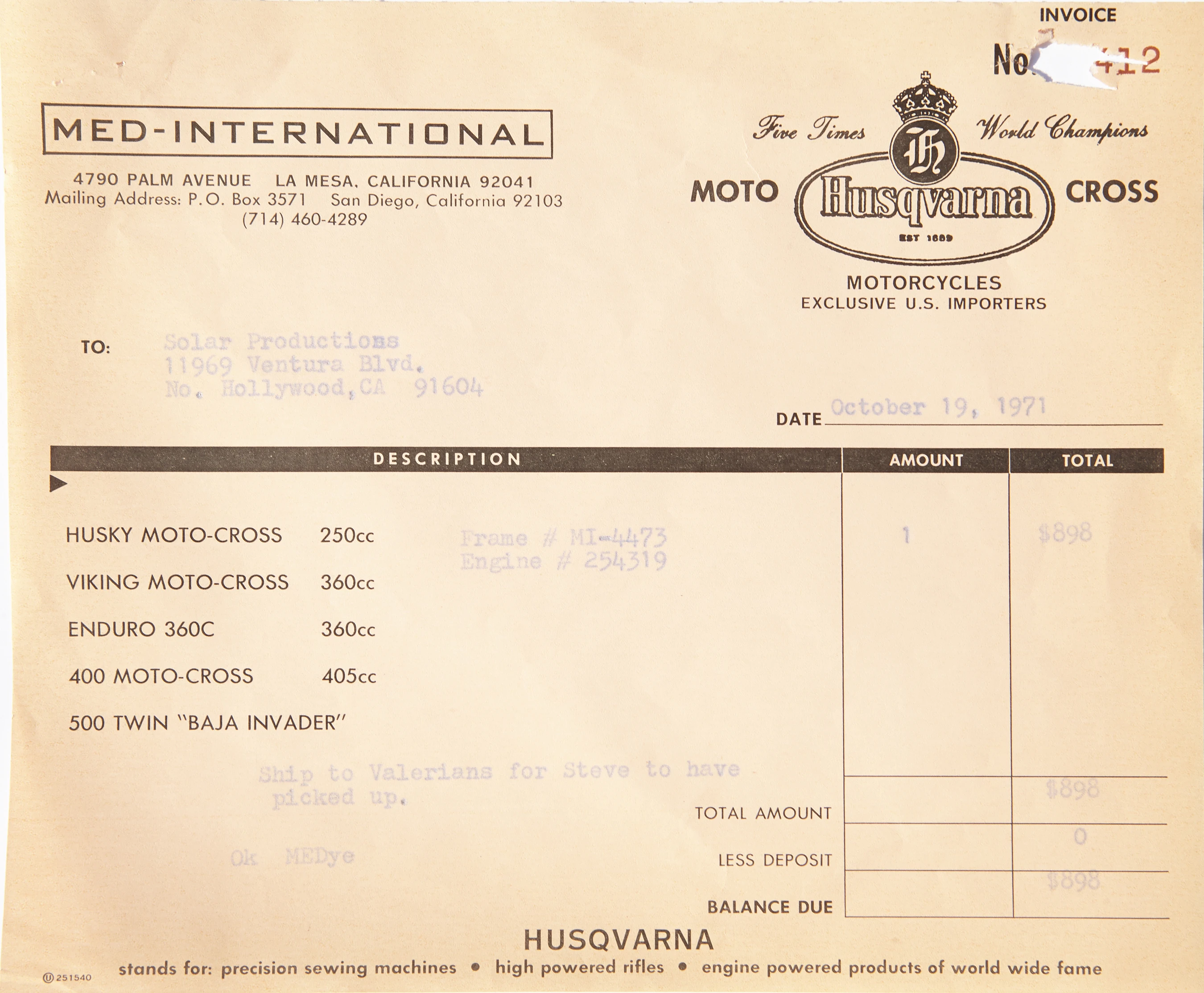 Paperwork authenticating the McQueen provenance appears to have a multiplaction value of at least x10