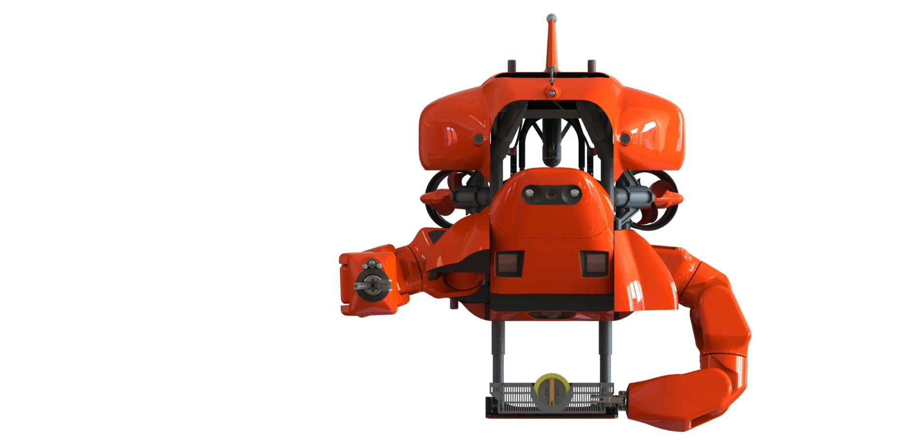 The Aquanaut can hover in place, moving around as needed, manipulating undersea objects such as valves on oil-drilling platforms