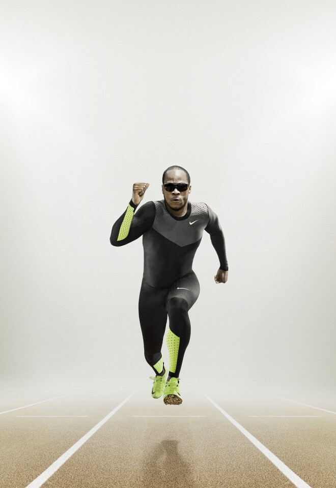 The Nike Pro TurboSpeed track uniform in action