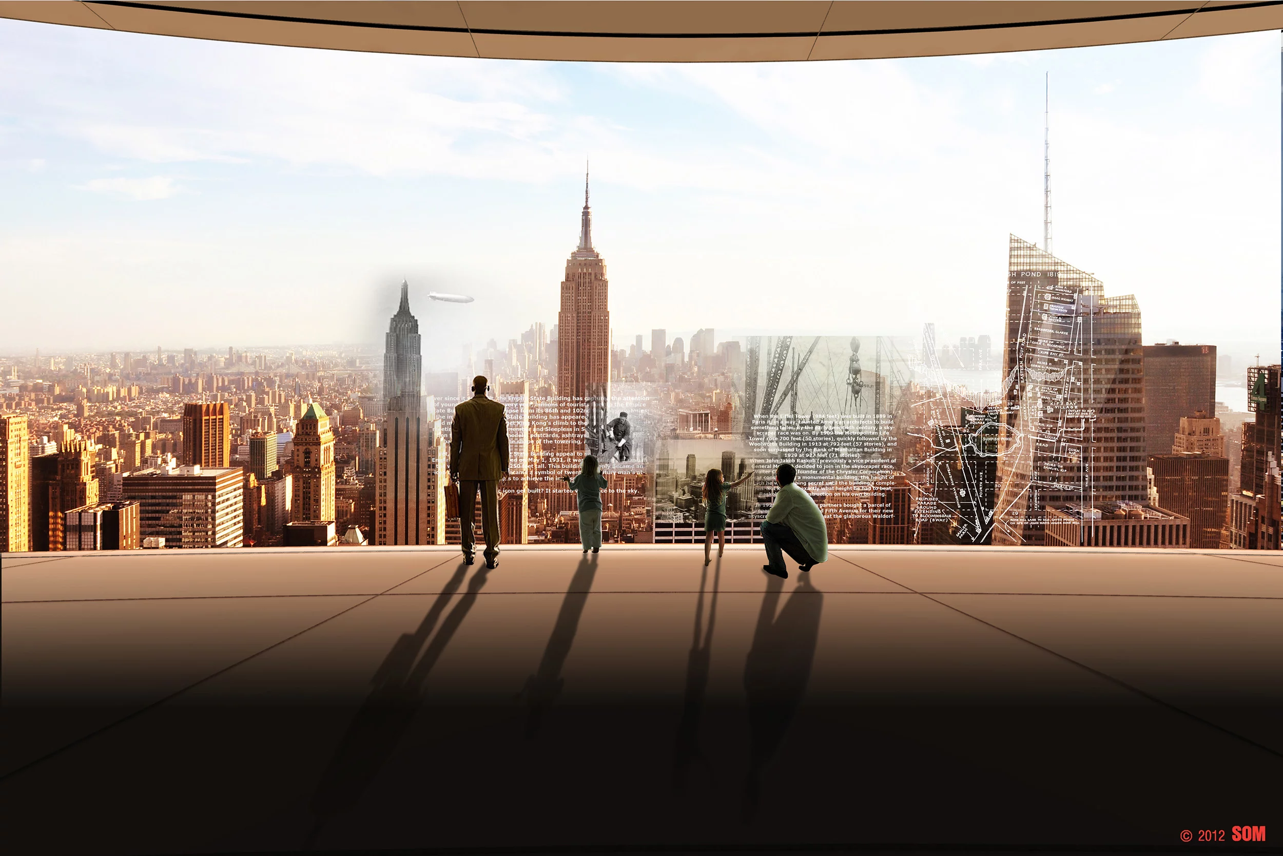 A rendered view from the "Halo" viewing platform (Image: © 2012 SOM)