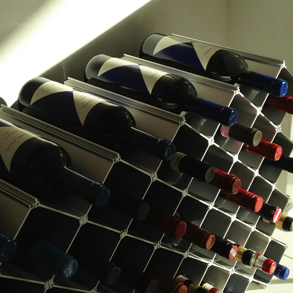 The Nucleus wine rack filled to the brim