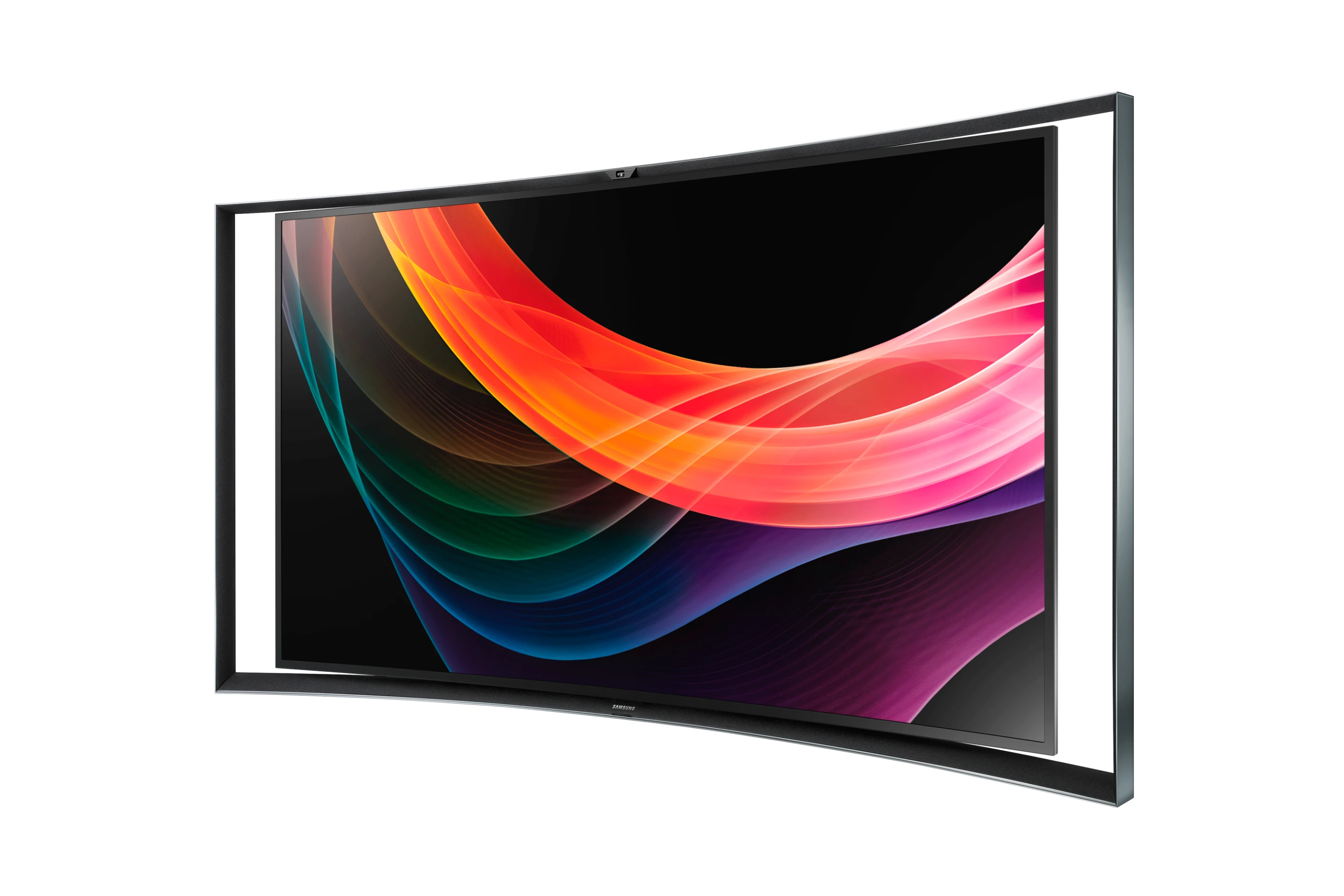 The Curved OLED TV has a 1920 x 1080 resolution display panel with a built-in face- and motion-detecting camera in the top bezel