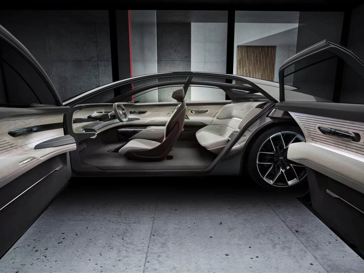 Audi Grandsphere interior set up for human driving
