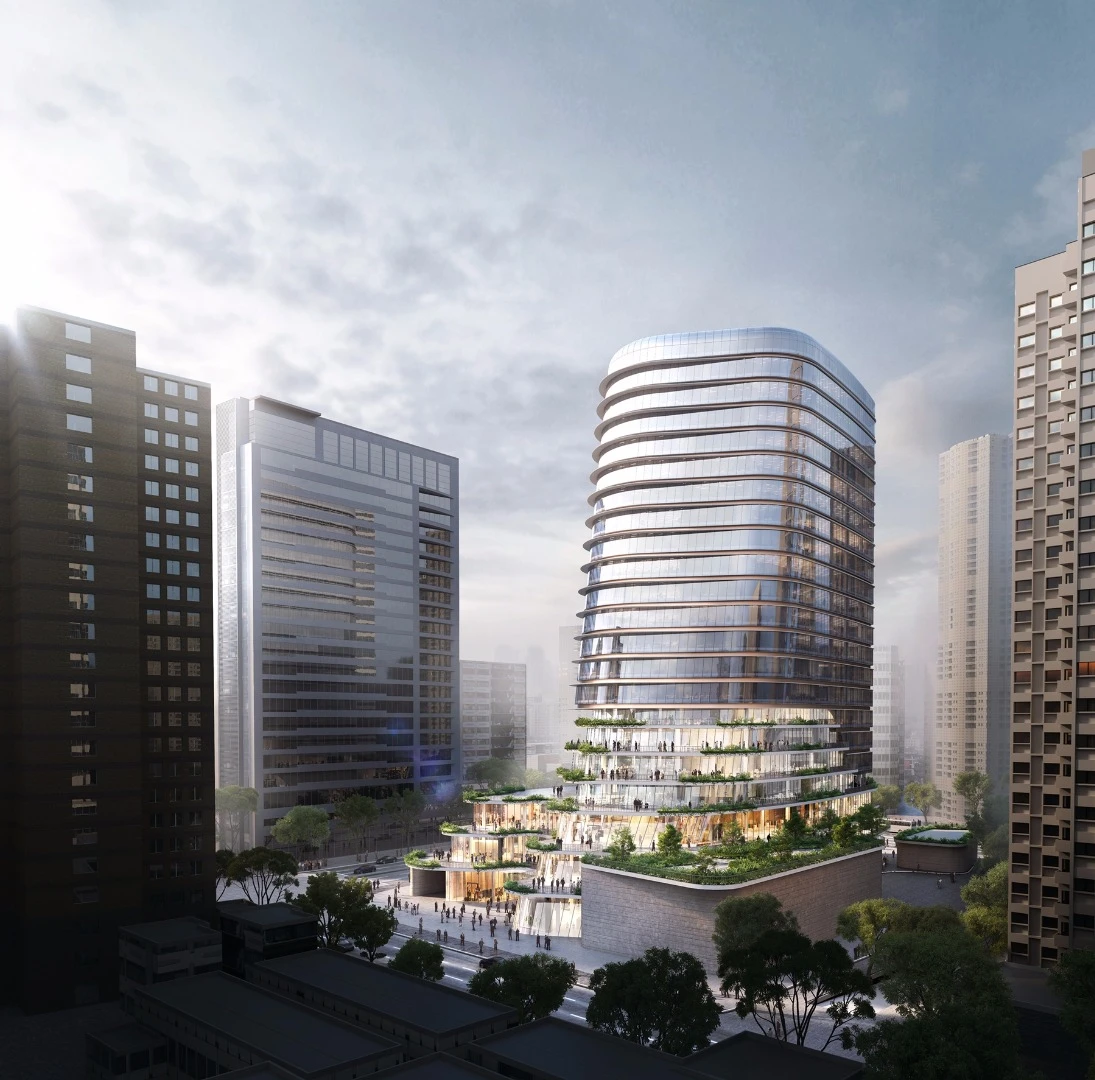Where the upper portion of Cloud on Terrace will give way to its terraces, passersby will be able to see into the retail units