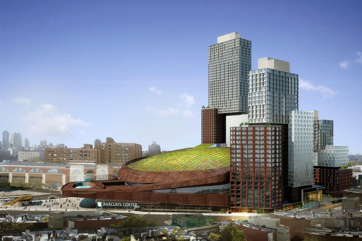 A green roof will be installed at the Barclays Center in Brooklyn (Image: Shop Architects)