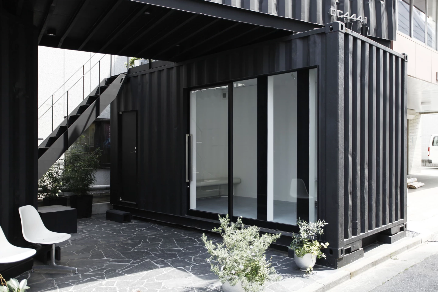 Double storey container site disguises a modern office space