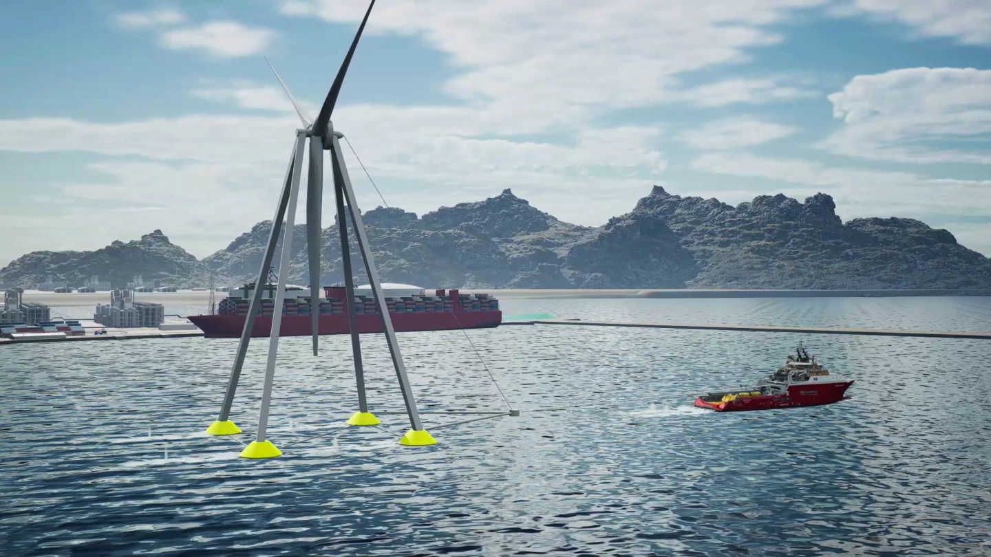 Because there's so little under the waterline, T-Omega's turbines can easily be towed around by a single, cheap tug, meaning that maintenance can be done at a port, rather than out at sea using incredibly expensive and specialised ships