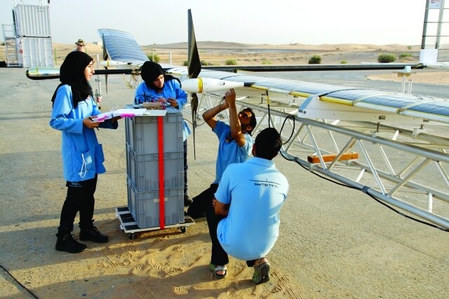 The Zephyr is prepared for its test flight in Dubai