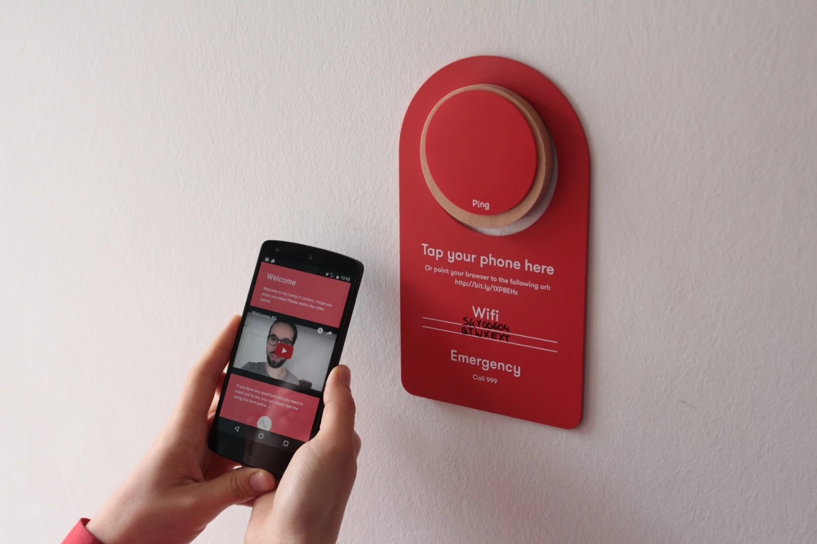 The Pings can be scanned using a smartphone's NFC or a URL can be entered into the smartphone's browser