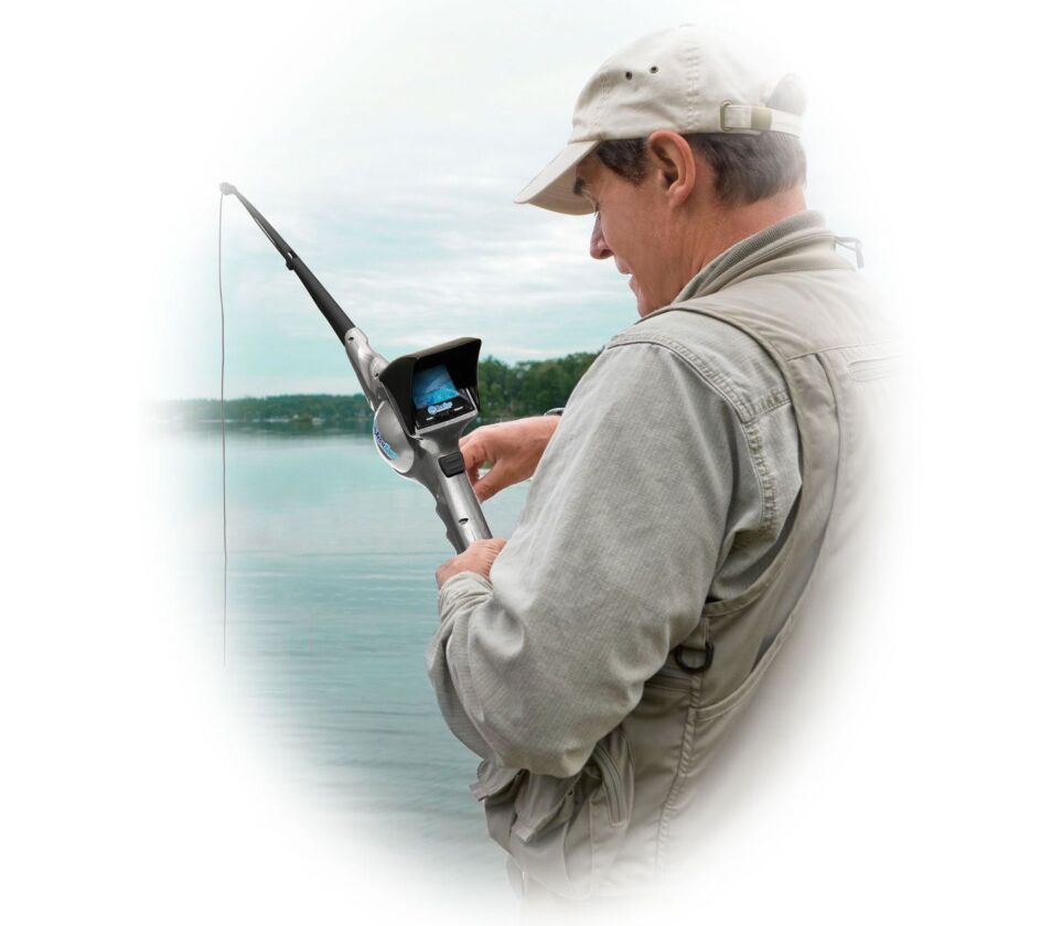 The FishEyes rod and reel features a submersible video camera, that providers anglers with a real-time image of their lure and the fish around it (Image: NextSport)
