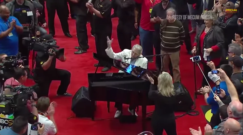 Jerry Lee Lewis singing "Great Balls of Fire" at the auction of his 1959 Harley-Davidson.