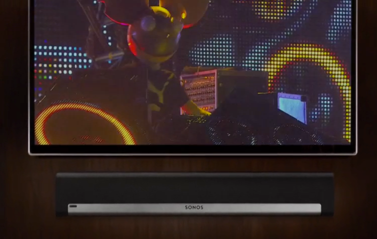 The PLAYBAR mounted below a TV