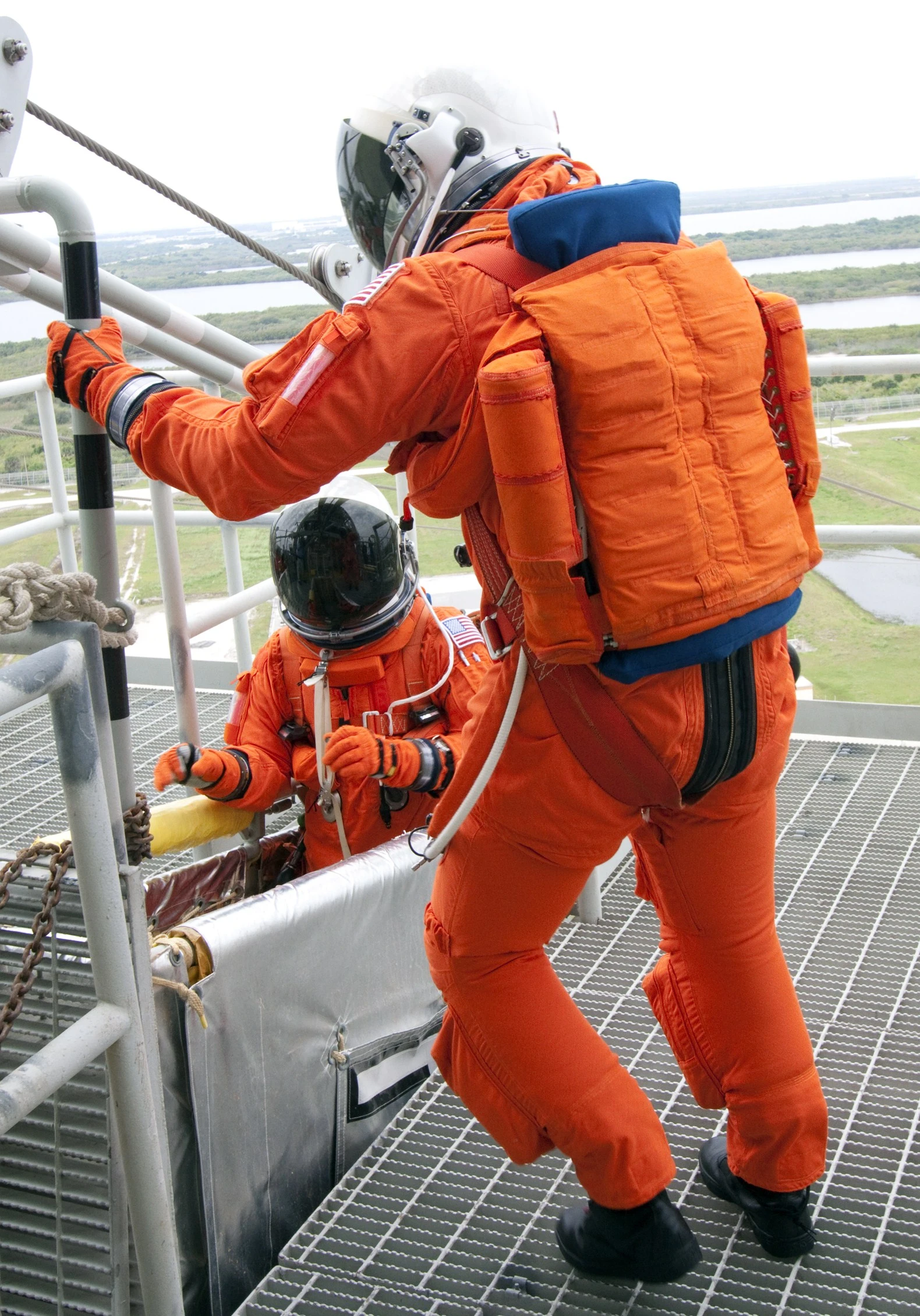 An ACES suit with parachute (Image: NASA)
